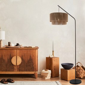 Toolight Toolight, podlahová lampa 1xE27, APP1839-1F, čierna-hnedá, OSW-07060