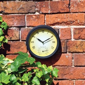 Gardera Four Seasons Záhradné hodiny s teplomerom, Ø 20 cm