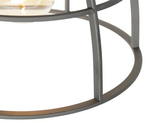 Inteligentné závesné svietidlo tmavosivé s drevom 34 cm vrátane Wifi G95 - Arthur