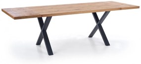 Jídelní rozkládací stůl Xaver 160/250 cm dub jasný/černý