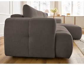 Taupe rozkladacia/s úložným priestorom rohová pohovka (pravý roh/s leňoškou) Fuji – Bobochic Paris