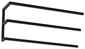 Nástenný vešiak na uteráky 25x60 cm čierna