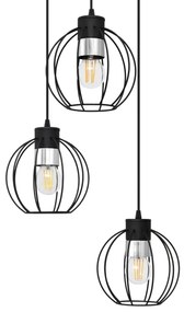 Luster na lanku STARLIGHT 3xE27/15W/230V čierna/strieborná