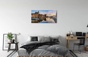 Obraz na akrylátovom skle Port of gdańsk rieky svitania 100x50 cm
