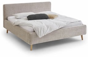 Dvojlôžková posteľ taupe 180 x 200 cm chenille béžová MUZZA