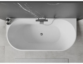 Mexen Oval, voľne stojaca nástenná vaňa 180 x 80 cm, biela-čierna, chrómový prepad, 52671808075-01
