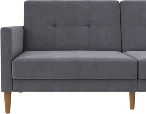 Sivá zamatová rozkladacia pohovka 207 cm Lilly – Støraa