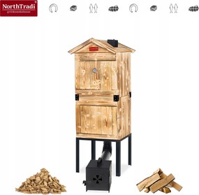 TRENDIE Udiareň XXL drevená s kovovým komínom