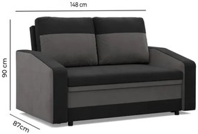 Pohovka ORION čierna / tmavomodrá