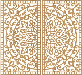 Drevená dekorácia na stenu mandala dva dilena | SENTOP HDF0514-C