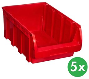 Allit Plastový box COMPACT, 316 x 500 x 200 mm, 5 ks, červený