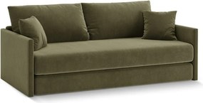 Zelená zamatová rozkladacia pohovka 209 cm Shannon – Cosmopolitan Design