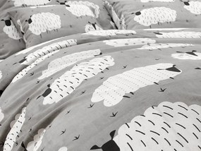 Krepové obliečky WHITE SHEEPS POLY sivé Rozmer obliečky: 2 ks 70 x 90 cm | 200 x 220 cm