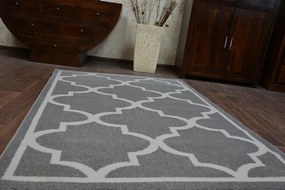 Koberec SKETCH - F730 sivo / biely trellis
