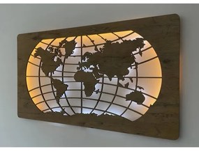 Li-Go 4868/DUB2 - LED Nástenná dekorácia LED/24W/230V 110x60 cm dub/mapa sveta