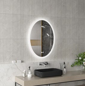 Erga Paola, oválne LED zrkadlo 60x80cm, 2070 lm, 3 farby svetla, predné a zadné osvetlenie, ERG-V01-302-6080-00