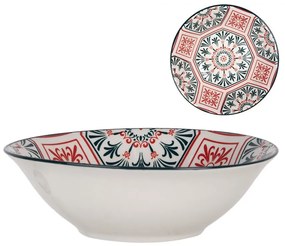 Biela keramická miska s červeným vzorom Mibbo - Ø 15*5 cm / 350 ml
