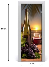 Fototapeta na dvere samolepiace hrozno a víno 75x205 cm