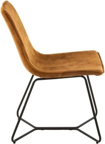 Okrová zamatová jedálenská stolička Chair Isabel Ochre - 64*47*89cm