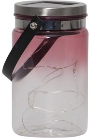 Vonkajší solárny lampáš Star Trading Tint Lantern Pink, výška 15 cm