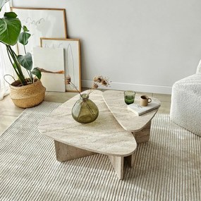 Súprava konferenčných stolíkov Ballare Travertine, 2 ks