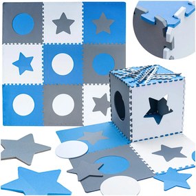 IKO Detská podložka penové puzzle, modrá – 9 dielikov