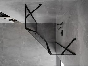 Mexen Mist, päťuholníkový sprchový kút, pravý 100 x 100 cm, číre sklo-čierny rám, 8A8-100-100-70-70-P