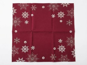 Vianočný obrus SNOWFALL 85x85 cm, vínový