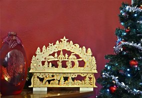 Nexos 28392 Vianočná dekorácia - krajina - 10 LED, teplá biela