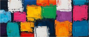 Obraz - Maľba farebných štvorcov (120x50 cm)