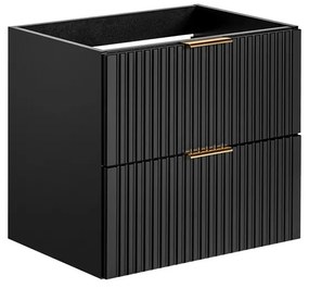 Závěsná skříňka pod umyvadlo Casad s deskou a košem na prádlo 100 cm černá/dub wotan