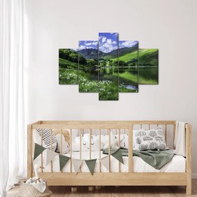 Obraz - Krajina s jazerom (150x105 cm)
