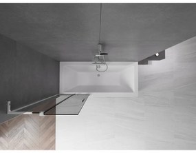 Mexen Velar L, 2-krídlová posuvná vaňová zástena 70 x 150 cm, 8mm šedé sklo, chrómový profil, 896-070-003-41-01