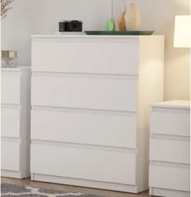 Komoda so 4 zásuvkami Carlos, biela, 75 cm%