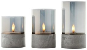 Brilliant - SADA 3x LED sviečok BOUGIE LED/2xAA IP44 sivá/dymová