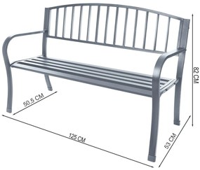 LONGWELL INDUSTRIAL LTD Záhradná lavica s opierkou, kovová konštrukcia - grafit