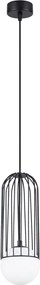 Biele/čierne závesné svietidlo so skleneným tienidlom Belinda – Sollux