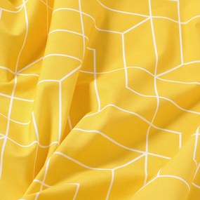 Goldea okrúhly obrus 100% bavlnené plátno - mozaika na žltom Ø 160 cm