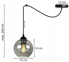Závesné svietidlo Haga Spider, 1x medové sklenené tienidlo