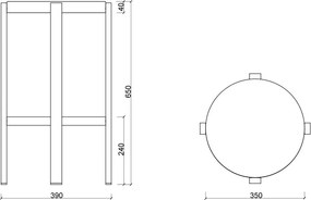Modrá oceľová barová stolička (výška sedadla 65 cm) Doon – noo.ma
