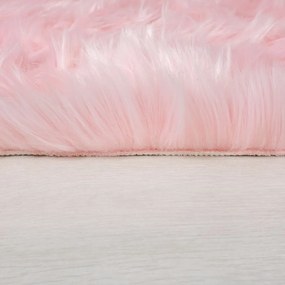 Flair Rugs koberce Kusový koberec Faux Fur Sheepskin Pink - 60x90 tvar kožušiny cm