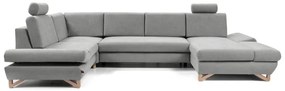 Rozkladacia rohová čalúnená sedacia súprava s úložným priestorom v tvare U AVESTA sivá