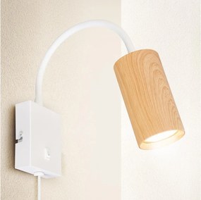 BRILAGI - Flexibilná nástenná lampa SELE 1xGU10/30W/230V biela/dubový dekor