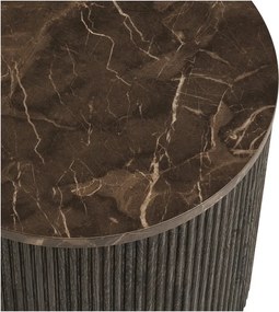 Okrúhly odkladací stolík s doskou v dekore mramoru ø 45 cm Rota – House Nordic
