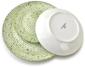 Porcelánová sada 18 ks STRIPES GREEN zelená