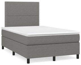 Boxspring posteľ s matracom, tmavosivá 120x190 cm, látka 3269875