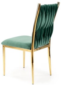 JEDÁLENSKÁ STOLIČKA MARITA SMARAGDOVO ZELENÁ + ZLATÁ