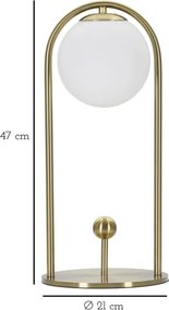 Stolná lampa Glamy Arc A 47 cm zlatá