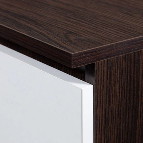 Šatníková skriňa Safwan (wenge + biela). Akcia -21%. Vlastná spoľahlivá doprava až k Vám domov. 1128799