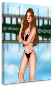 Gario Obraz na plátne Dievča na pláži - Crislainy Reis Silva Rozmery: 40 x 60 cm
